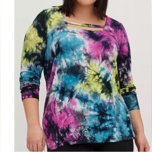 Torrid Lovesick Multicolor Tie-Dye Women's Top